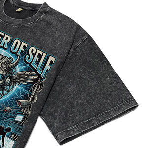2026 New Wholesale High Quality 100% Cotton Knitted Breathable T Shirts Men Custom Demon Style Print Acid <b>Wash</b> O-Neck Short - Product Image 5