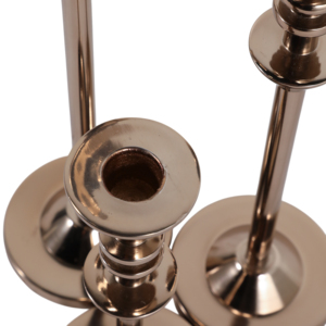 Set di tre portacandele in metallo, moderni e alti, per centrotavola e decorazioni per la casa - Product Image 5
