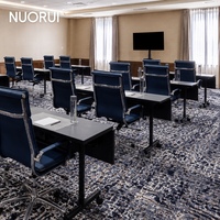 Wolle-Nylon-Mischung Axminster Gewerblicher Projektheißflor Teppich mit Blauem Muster für Konferenzraum und Lobby-Lounge Bodenbelagslösung
