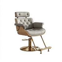 Fauteuil de Barbier de Luxe en Cuir Synthétique, Inclinable, Pivotant à 360 Degrés, Réglable en Hauteur, pour Salon de Coiffure (Vente en Gros)