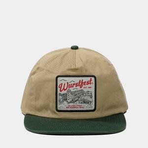 OEM Custom Logo 5 Panel Unstructured Cotton Woven Patch <b>Snapback</b> <b>Cap</b> Fashion Practical Contrast Color Flat Brim Hat - Product Image 1