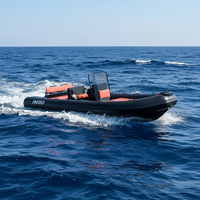 Bateau gonflable de nervure de PVC d'hypalon d'orque du noir SP RHIB600 de 20ft avec la terrasse de luxe