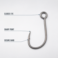 Hameçon de pêche JM Brand en PVC à grande ouverture pour la pêche au Luya, idéal pour le poisson mandarin, la perche, le poisson-cheval, le poisson à rayures blanches et le poisson pailleté