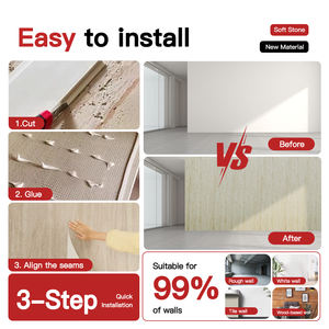 Kostenlose Proben Travertin-Stein-Tischtextur-Design Bodenwand weiche Keramikfliese flexibler Steinfurnierstreifen - Product Image 4