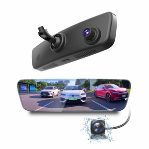 4K Gương Dash Cam Phương Tiện Truyền Phát Trực Tuyến 170 Độ Góc Rộng G Cảm Biến Dash Cam Ứng Dụng Điều Khiển Bãi Đậu Xe Màn Hình Gương Dashcam - Product Image 1