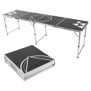 HISPEED定制营地折叠沙滩桌2.4米户外家具4合1折叠铝啤酒乒乓桌