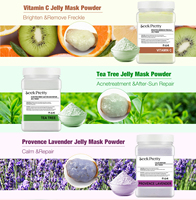 Masque Visage Éclaircissant et Rafraîchissant au Collagène 100% Naturel et Végane en Poudre, Masque Pelable Effet Jelly de Spa pour Nez, Cou, Vitamine C et Herbes