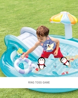 Centre de jeux aquatiques gonflable INTEX 57165 GATOR pour enfants avec toboggan, usage domestique, 2,01 m x 1,70 m x 84 cm