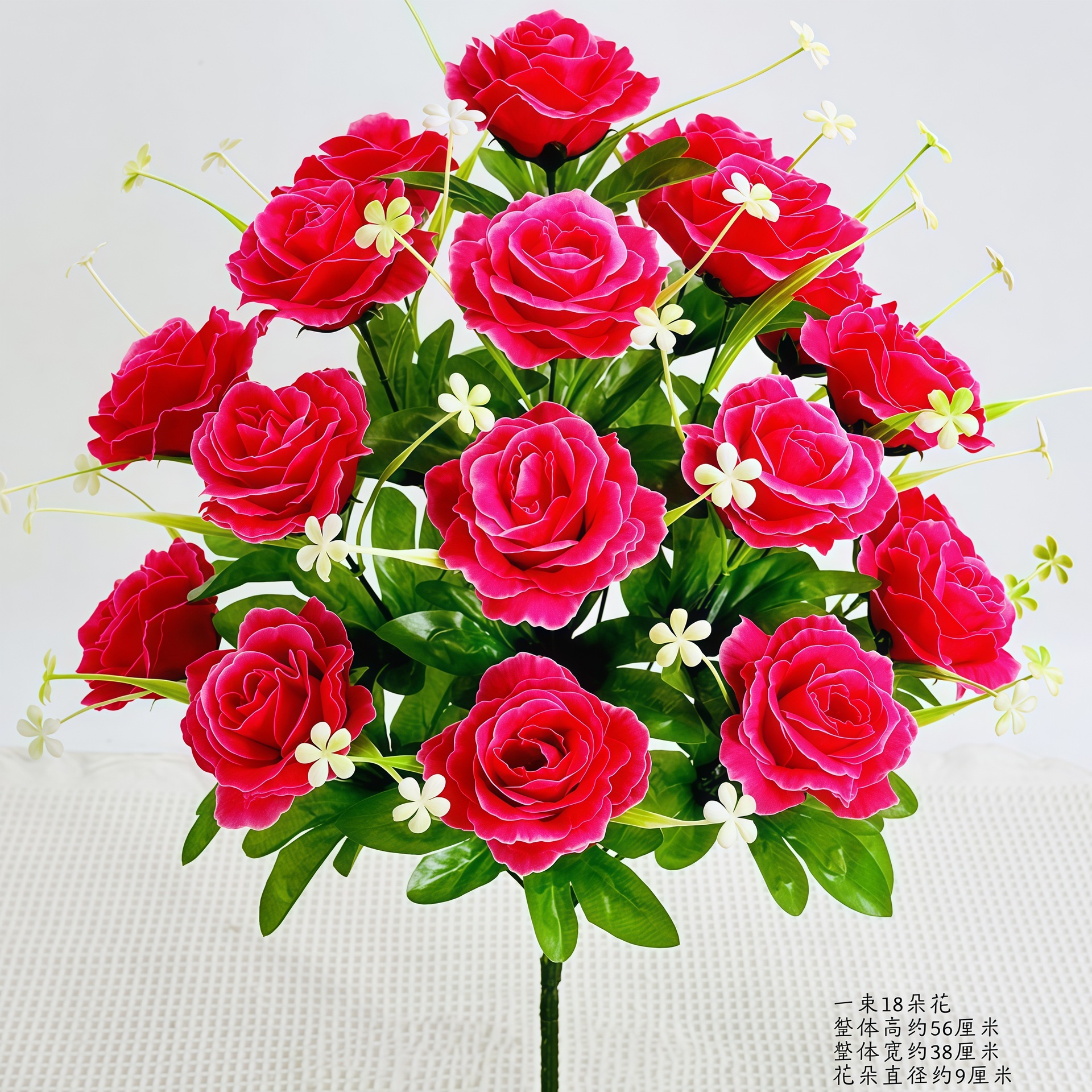 18 tiges hautes princesse rose rouge