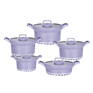 10 miếng đá y tế Die-cast nhôm <span class=keywords><strong>Cookware</strong></span> <span class=keywords><strong>Set</strong></span> không dính gas cảm ứng nồi phổ canh nồi <span class=keywords><strong>Set</strong></span> với Glass Nắp - Product Image 6