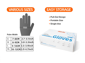 Guantes de Nitrilo Negros de 4/5/6 Mil para Protección de Alimentos, Distribuidores Minoristas, Protección de Manos en la Cocina, Mejor Precio, Guantes de Nitrilo Desechables - Product Image 2