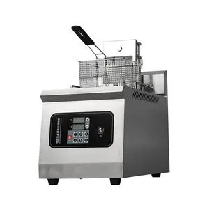 Freidora eléctrica automática de patatas fritas, máquina de elevación automática grande de acero inoxidable 201, 304