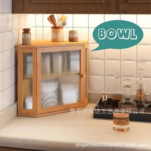 Bamboo Wood Bread Box Double Layer Dustproof Storage Cabinet For <b>Kitchen</b> Countertop Home Use - Product Image 1