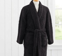 Peignoir en polaire Sherpa, style uni luxueux et confortable, en microfibre pelucheuse, peignoir pour couple