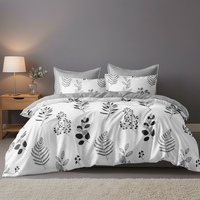 Parure de lit élégante en polyester à motif floral monochrome tissé, 3 pièces, California King, entretien facile, anti-décoloration, ensemble de lit de luxe