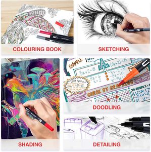 12/24/48/60/80/100 pennarelli a colori forniture artistiche Set di pittura penne a pennello a <span class=keywords><strong>doppia</strong></span> <span class=keywords><strong>punta</strong></span> a testa morbida penne ad acquerello a <span class=keywords><strong>doppia</strong></span> testa - Product Image 6