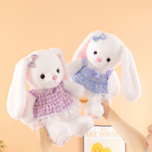 Nuevo Peluche Creativo de Conejito con Vestido Floral, Peluches de Conejo Regordete, Relajante y Curativo, Muñecos de Peluche con Expresiones Faciales Lindas - Product Image 3