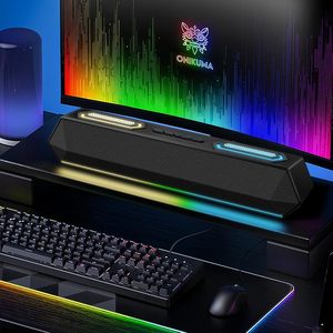 ลำโพงคอมพิวเตอร์ 40W บลูทูธ 5.3 USB-C ซาวด์บาร์เสียงดิจิตอล พร้อมไฟ RGB ซอฟต์แวร์ปรับแต่ง <span class=keywords><strong>EQ</strong></span> สำหรับเล่นเกมส์ ใช้ได้กับคอมพิวเตอร์ตั้งโต๊ะและแล็ปท็อป - Product Image 5