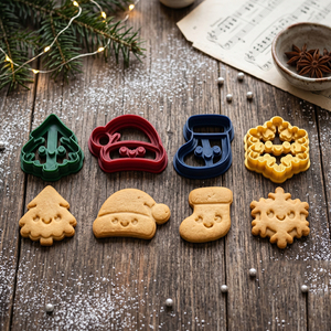 Ensemble de mini emporte-pièces de Noël en plastique moulé par injection, moules à biscuits en fondant et embosseurs pour biscuits imprimés, pâte à modeler et argile - Product Image 1