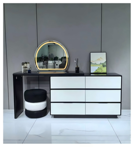 Modern Makeup Vanity Table <b>With</b> <b>Lighted</b> <b>Mirror</b> Storage Desk For Bedroom Furniture - Product Image 1
