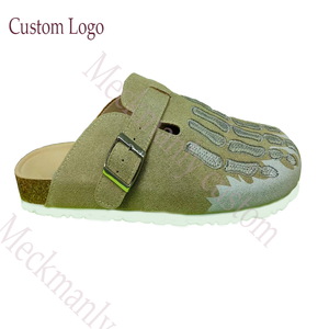 รองเท้าแตะหนังสั่งทำพิเศษสุดหรู ปี 2024 คุณภาพสูง สไตล์เยอรมัน พื้นรองเท้า TPU พื้นรองเท้าด้านในทำจากไม้ก๊อก สำหรับผู้หญิง สไตล์กลางแจ้ง - Product Image 3