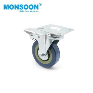 Rueda Giratoria Industrial de Alta Resistencia para Carretillas, Rodillo de Goma de 3 Pulgadas, Placa Azul Verde Suave para Muebles - Product Image 2