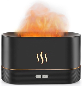 New Design Wholesale Simulation Flame Aroma <strong>Diffuser</strong> USB Air Humidifier Desktop Aromatherapy <strong>Diffuser</strong> With Flame LED Night Light - Product Image 2