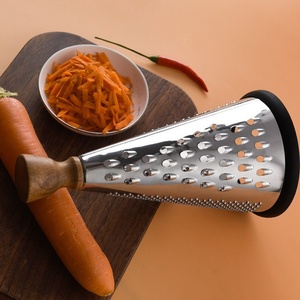 Household 9-Inch Three-Sided Cheese Zester Multifunction Manual <b>Vegetables</b> Cone Cheese Grater with Wood Handle - Product Image 4