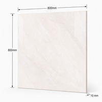 Carreaux de porcelaine modernes minimalistes effet pierre 800x800mm, antidérapants, brillants, 10mm, blancs, pour murs et sols intérieurs