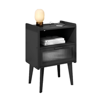 Table de chevet moderne blanche avec tiroir, fabrication chinoise, vente en gros, table de nuit en bois pour chambre à coucher, salon