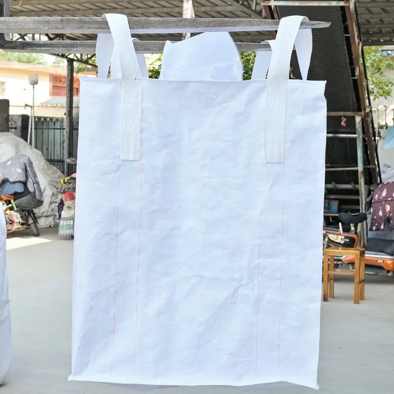 Exportateurs de sacs de sport usagés à fond plat pp fibc sacs jumbo de 1 tonne pour les déchets