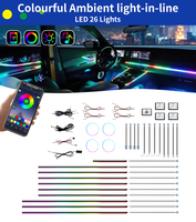 Auto-Innenraum LED-Ambientebeleuchtungs-Set 26 in 1 RGBIC Atmosphärenbeleuchtung App-Steuerung Musik-Synchronisation 12V Universell Passend