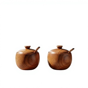 Handcrafted Wooden Honey <b>Pot</b> Flip Top <b>Lid</b> Personalized Wedding Favor Tag Classic Design Kitchen Dishwasher Safe Food Party - Product Image 1