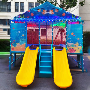 Trampolín Musical para Niños con Toboganes Dobles, Luces LED, Casa <span class=keywords><strong>de</strong></span> Brinco para Interiores y Exteriores, para Fiestas <span class=keywords><strong>de</strong></span> Cumpleaños Infantiles - Product Image 5