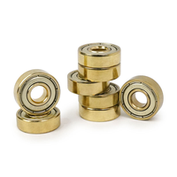 Roulements à billes à gorge profonde en acier chromé doré, étanches au caoutchouc, double rangée, ABEC-7, 608ZZ 608RS 608, pour skateboard, moins chers