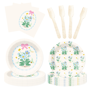 Decoraciones para Fiesta de Primavera DAMAI, Artículos para Fiesta de Té con Temática de Flores de No Me Olvides, Juego de Vajilla Desechable para Fiesta, Platos y Servilletas de Papel - Product Image 3