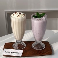 Groothandel Melkthee Fruitthee Glazen Bekers Zomerse Sap Koud Drankje Cocktailglazen Hoge Kwaliteit Thuis Drinkbeker voor Café Feest Gebruik