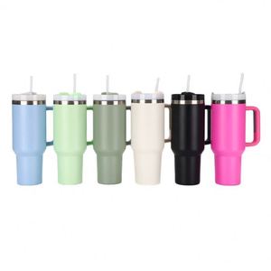 2nd Generation 40oz Car Tumbler 304 Stainless Steel Vacuum Insulated Cup <b>Large</b> Capacity with Handle and Straw Ice Coffee <b>Mug</b> - Product Image 4