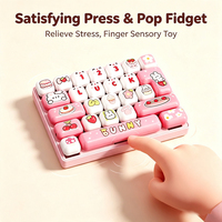 Nouveau porte-clés anti-stress en plastique, motif animal de dessin animé mignon, 26 touches, clavier mécanique de simulation, jouet sensoriel