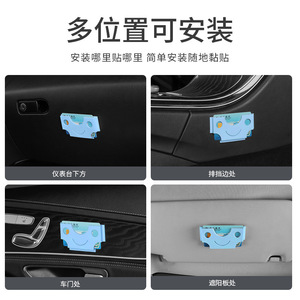 Portatarjetas con diseño de cara sonriente para coche, organizador de tarjetas de crédito con cinta de doble cara de plástico para montaje en puerta, compartimento de almacenamiento para coche y uso doméstico - Product Image 5