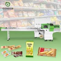 Automatische horizontale verpakkingsmachine voor kleine kussens, zeepproductie en verpakkingen van papierrollen.