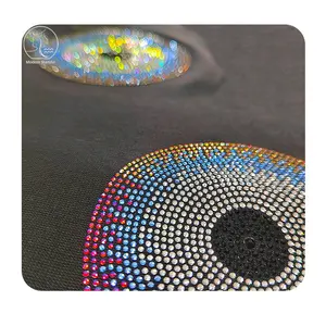 YunShang vendita diretta in fabbrica Bling custom EYE design iron on strass transfer