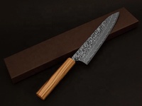 Coffrets de couteaux de chef en acier Damas avec manche en bois d'olivier, VG10 ou couteau Damas sur mesure pour la cuisine