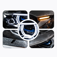 Pour BMW Série 5 GT F07 2010-2017 |   Ensemble de phares à LED avec feux de jour Angel Eyes bicolores