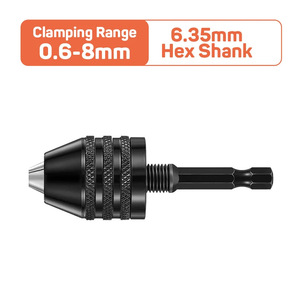 Guest Quality Mini Adjustable 3 Jaw Keyless Drill Chuck 0.6-8mm Straight Shank Electric Screwdriver Accessory - Product Image 3