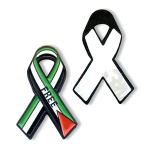 Broche de Palestina gratis Bandera personalizada Bufanda Insignia Pin de solapa de esmalte suave