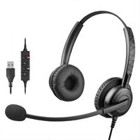 Auriculares con Cable para Call Center, con Micrófono USB y Cancelación de Ruido, Compatibles con Computadoras y Teléfonos, Más Vendidos