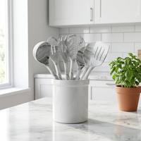Ensemble d'ustensiles de cuisine en nylon recouvert de silicone à motif marbré, résistants à la chaleur et anti-rayures, outils de cuisine