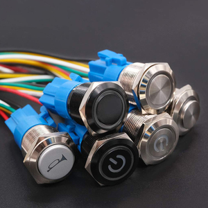16mm 3A Metal Latching <b>Momentary</b> IP65 Ring LED Stainless Steel <b>Push</b> <b>Button</b> <b>Switch</b> - Product Image 5