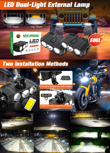 Projecteur de phare LED laser Tri Len E06L 85w, couleur blanche et jaune, éclairage auxiliaire supplémentaire, système d'éclairage 3Mini LED - Product Image 6
